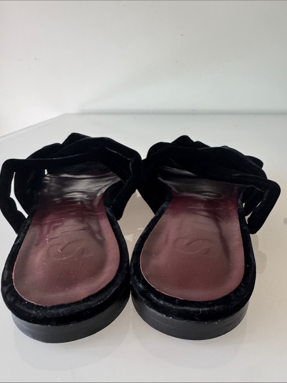 STAUD Deepwater Flat Slide Sandals Black Velvet Size 7 (EU 37) - Picture 3 of 8